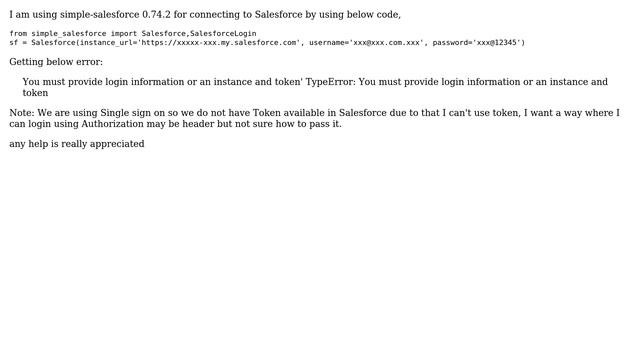 Salesforce: Getting error in Python when login to Salesforce смотреть онлайн