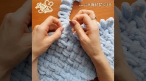 Завершить плед из Alize PUFFY (3 варианта)