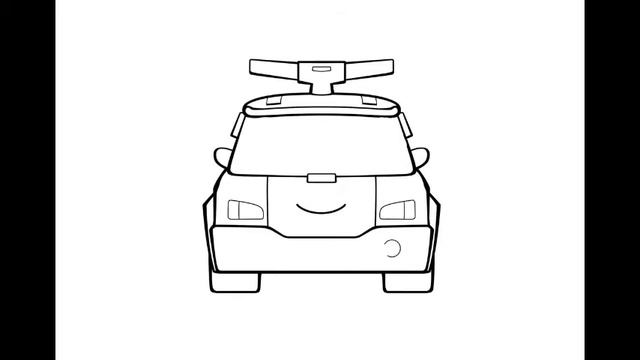 Как нарисовать Робокар Поли. Раскраска Робокар Поли для детей смотреть онлайн