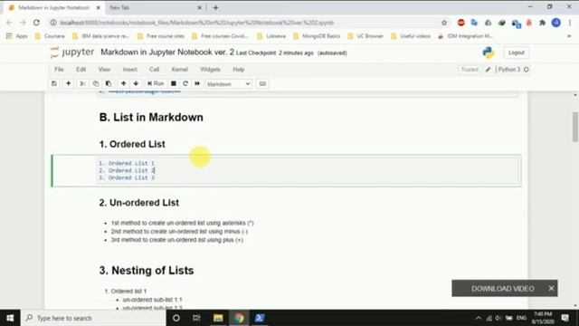 Markdown in Jupyter Notebook смотреть онлайн