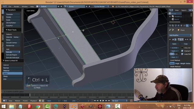Blender: Modeling a Grand Piano (Part 1 of 4) смотреть онлайн