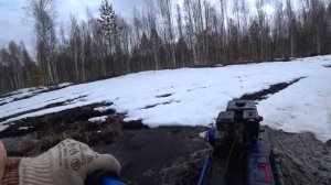 Мотобуксировщик Альбатрос-L на весенней охоте