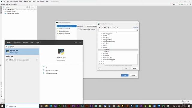 PyCharm interpreter hatası ÇÖZÜMÜ, no Python interpreter selected смотреть онлайн