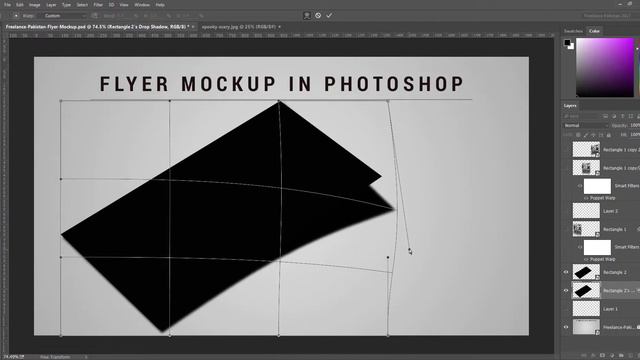 How To Design Print Ready Flyer (Part -3) - Advanced Photoshop Projects In Urdu
