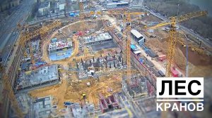 Краны коротыши и люди как муравьи! Большая стройка! Лес башенных кранов