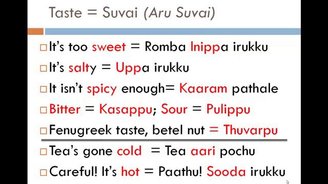 Learn Tamil Through English - Lesson 7 - In The Kitchen...