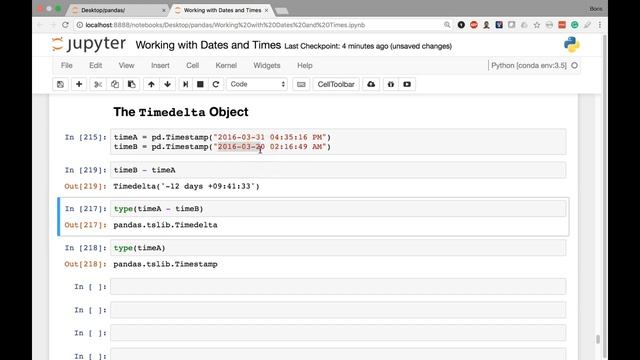 17 Working with Dates and Times The pandas Timedelta Object смотреть онлайн