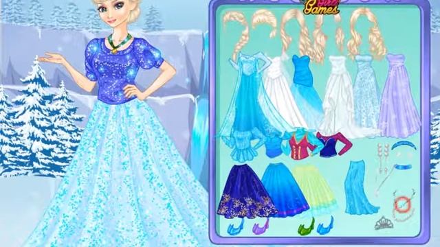 видио для детей Холодное сердце Эльза одевалки Frozen Elsa Dressup прохождение игры смотреть онлайн