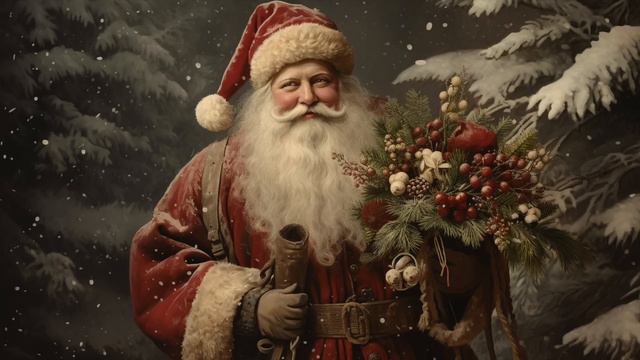 TV & Screensaver Art: Vintage Postcard Style Santa Extended Version | Christmas Collection | TV Art