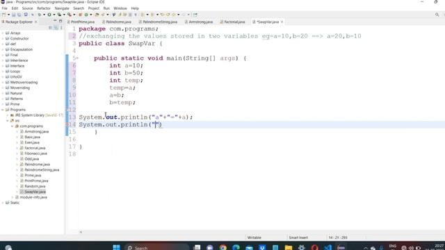 13 | Swap two numbers using third variable | Core Java | Basic Programs | Telugu смотреть онлайн