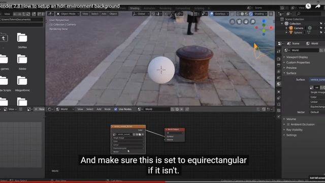 Adding an HDRI BACKGROUND in Blender :Sky environment смотреть онлайн