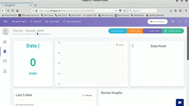 Sound detector with Sound detector sensor and node MCU on ThingsAi.io platform смотреть онлайн