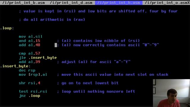 printing integers in x86 assembly | SCHIZONE EP-05 смотреть онлайн
