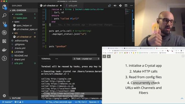 1 Live coding a URL checker in Crystal смотреть онлайн