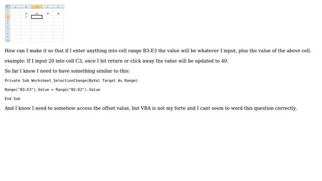 Excel VBA function to update cells value += cell aboves value смотреть онлайн