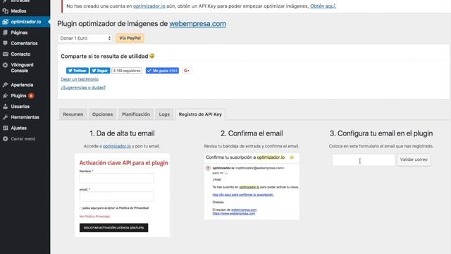 Instalación del plugin de WordPress Optimizador.io смотреть онлайн