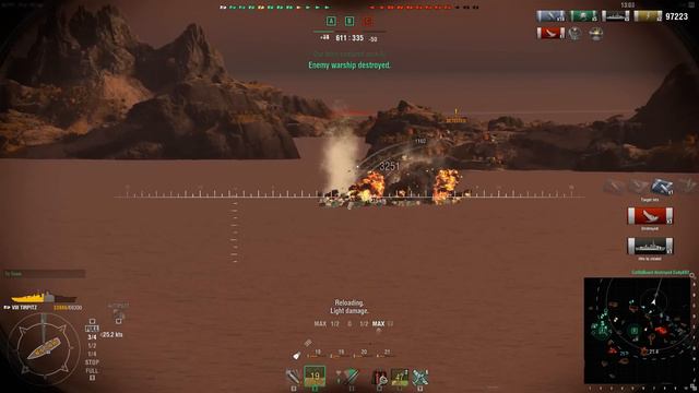 World of Warships Tirpitz vs 4 CAs, 149K DMG, 2746 XP -LAND OF FIRE смотреть онлайн