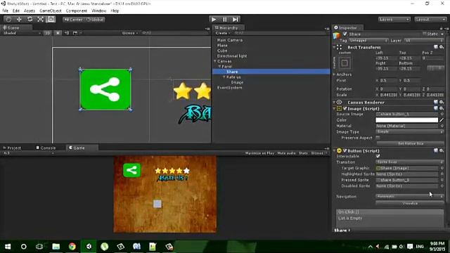 Unity - Share And Rate us button in unity game смотреть онлайн