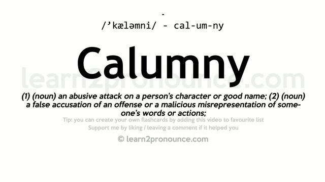 Pronunciation of Calumny | Definition of Calumny смотреть онлайн