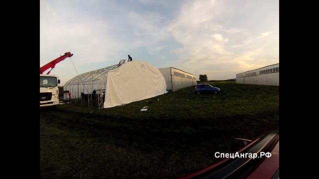 монтаж тентового ангара в Первушино