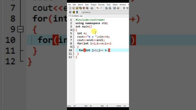 C++ triangle 15, C++ da uchburchak shakli. смотреть онлайн