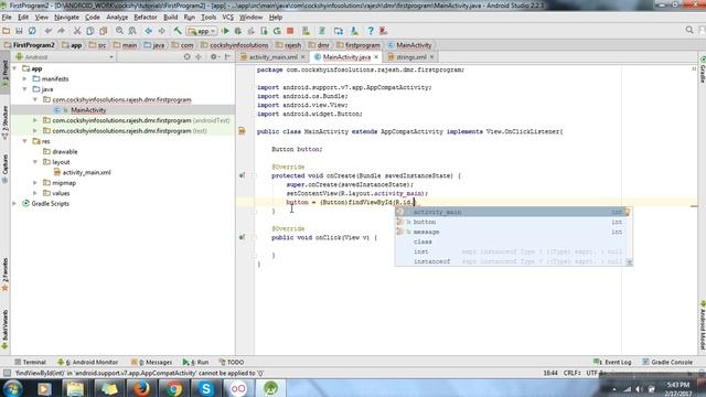 Button Event onClick Android Studio смотреть онлайн