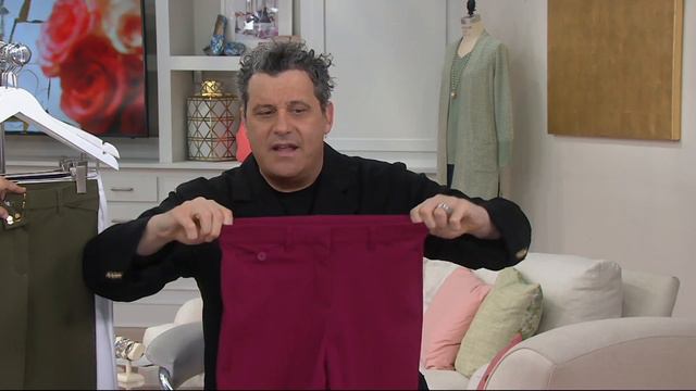 Isaac Mizrahi Live! 24/7 Stretch Straight Leg Fly Front Pants On QVC