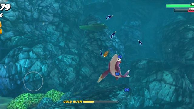 【Hungry Shark World 】Shark files S Size The Whitetip reef（All power max） смотреть онлайн