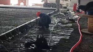 Приём бетона с прогревом. Бетонные полы. Топппинговые пол Европол