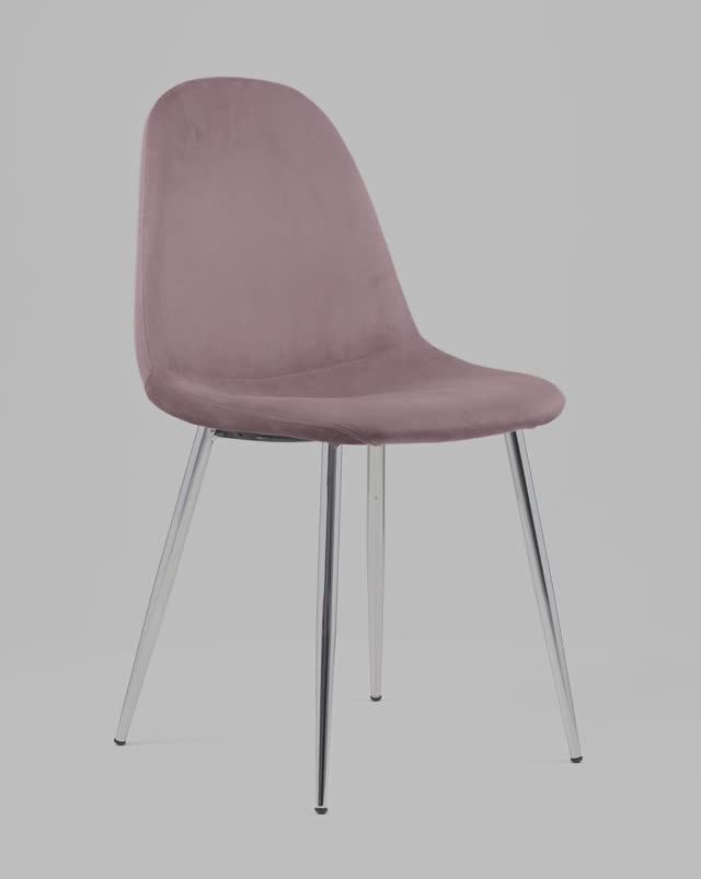 Стул Валенсия SN хромированные ножки. Мягкий стул в обивке из велюра, каркас из металла смотреть онлайн