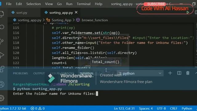 06 GUI File Sorting Application in Python Project |With Image Icon and Status Bar CodeWith AliHassa смотреть онлайн