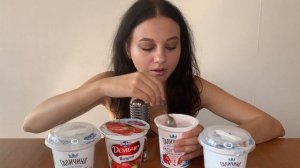 ASMR eating Jogurt StrawBerry Candy (No talking) | АСМР итинг йогурт