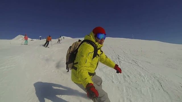 Gudauri. Январь. спуск с Кудеби до гондолы смотреть онлайн