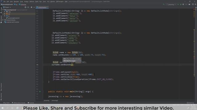 #14 Jlist Component Java Swing with GUI Software development tutorial 2021. смотреть онлайн