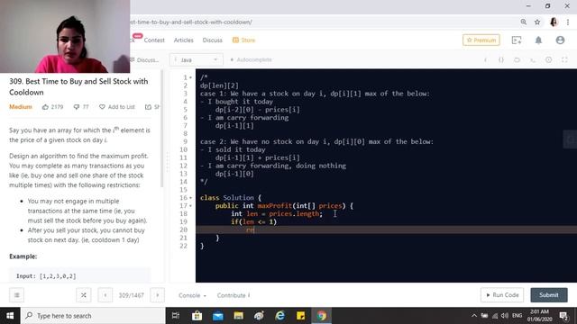 Leetcode 309. Best Time to Buy and Sell Stock with Cooldown [ Algorithm + Code Explained] смотреть онлайн
