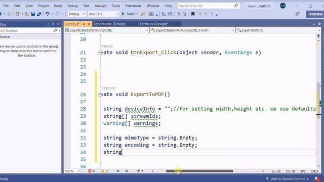 How to programmatically export data to PDF file using RDLC (C# Code) смотреть онлайн