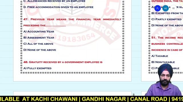 INCOME-TAX | FAA | B. COM | MCQ 31 - 62 | LEC-2 | HARMEEK SINGH смотреть онлайн
