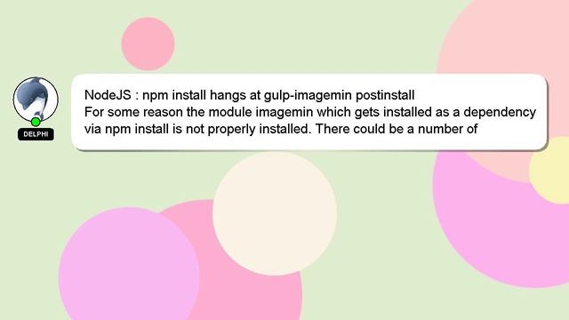 NodeJS : npm install hangs at gulp-imagemin postinstall смотреть онлайн