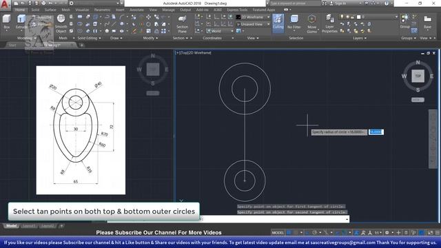 Autocad 2D Practice Drawing | Exercise 19 | Autocad 2D Example Tutorial смотреть онлайн