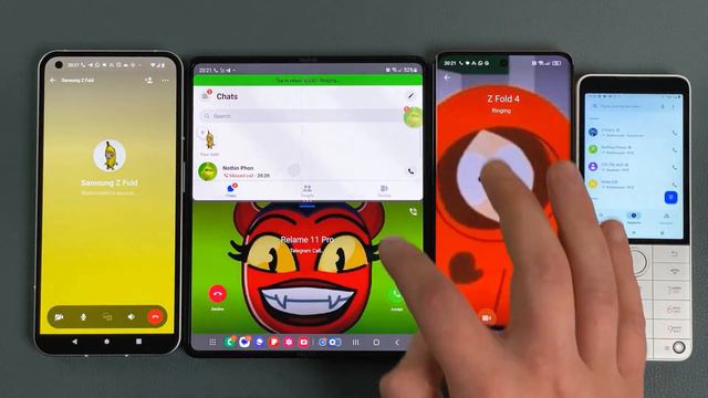 FB Messenger + Telegram + Incoming Call at the Same Time Z Fold 3 + Nothing Phone + Realme + Xiaomi смотреть онлайн