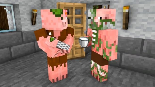 Monster School : Oh No, Baby Zombie Pigman! - Minecraft Animation смотреть онлайн