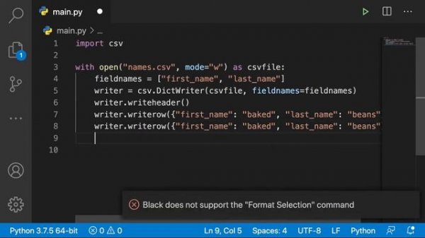How to write to a CSV file in Python