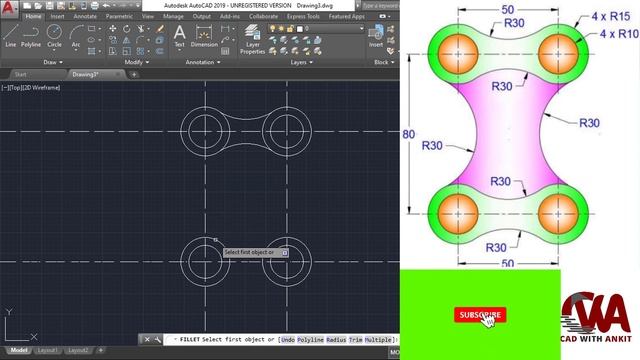 Practice AutoCAD 2D drawing - 8 смотреть онлайн
