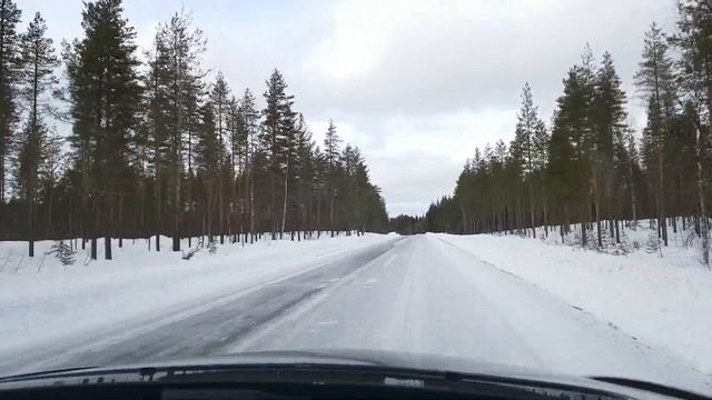 Winter driving in Finland. Karjalaisenniemi - Rovaniemi March 2023 смотреть онлайн