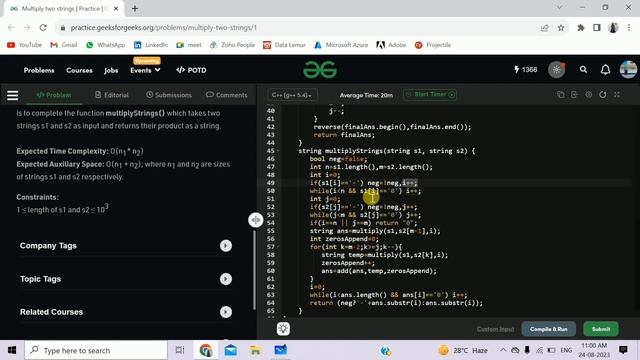 Multiply two strings || C++ || GFG Daily Problem смотреть онлайн