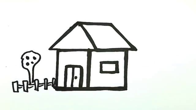 How to Draw a House !!! Easy Step by Step Drawing Tutorial. смотреть онлайн