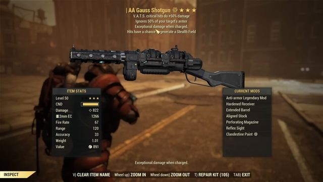 OP GAUSS SHOTGUN BUILD - Bloodied VATS - Fallout 76 смотреть онлайн