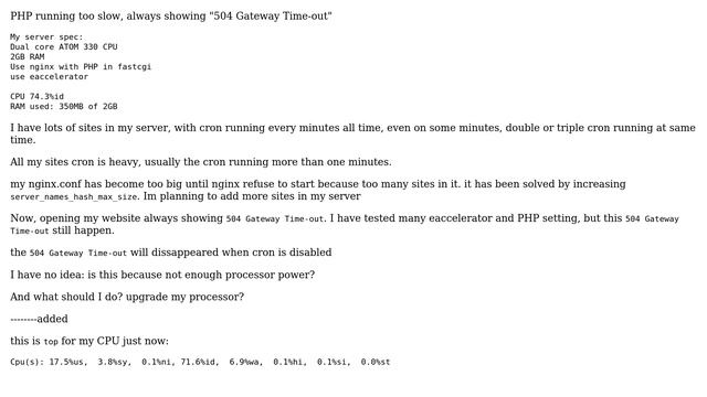 PHP running too slow, always showing "504 Gateway Time-out" (2 Solutions!!) смотреть онлайн