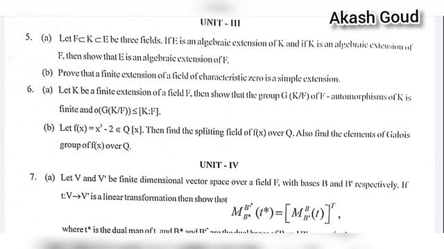Advanced abstract algebra | RU MSc mathematics exam paper | Rajasthan University смотреть онлайн