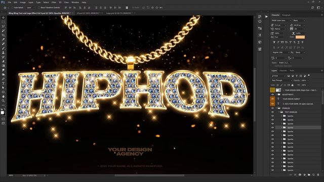 Photoshop Bling Bling / Gold Text Effect